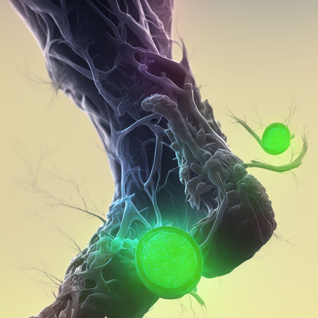 Injury of medial plantar nerve, left leg, sequela digital illustration