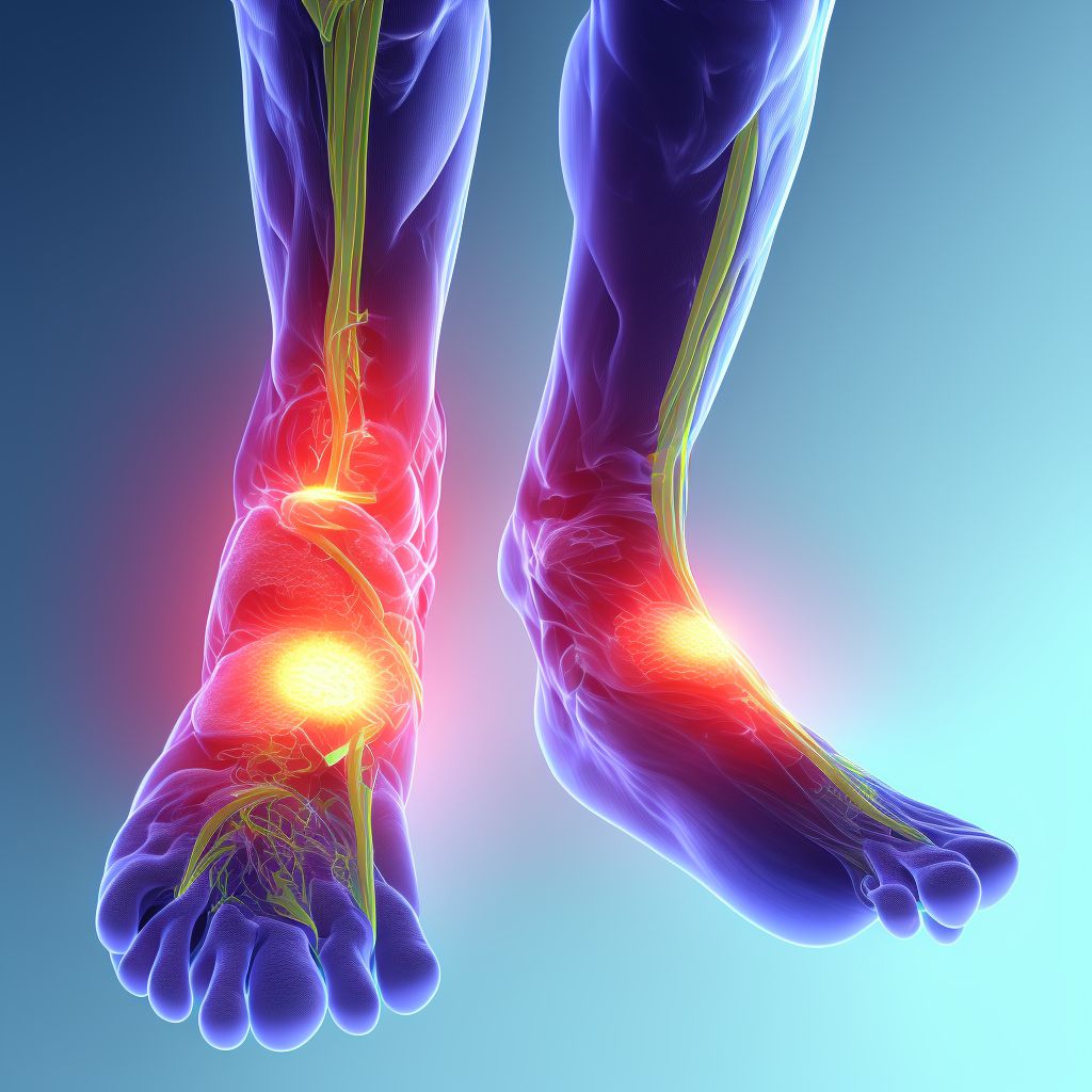 Injury of deep peroneal nerve at ankle and foot level, unspecified leg, initial encounter digital illustration