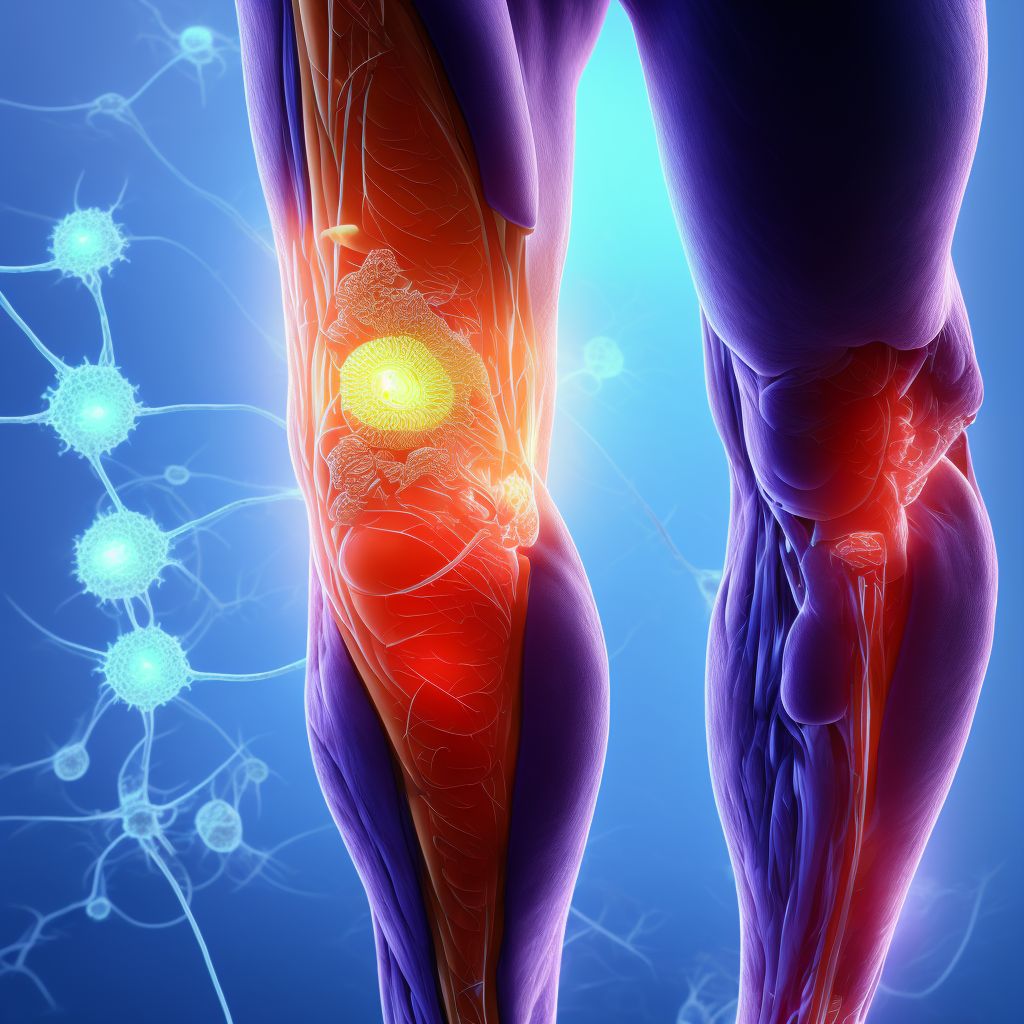 Injury of deep peroneal nerve at ankle and foot level, right leg, initial encounter digital illustration