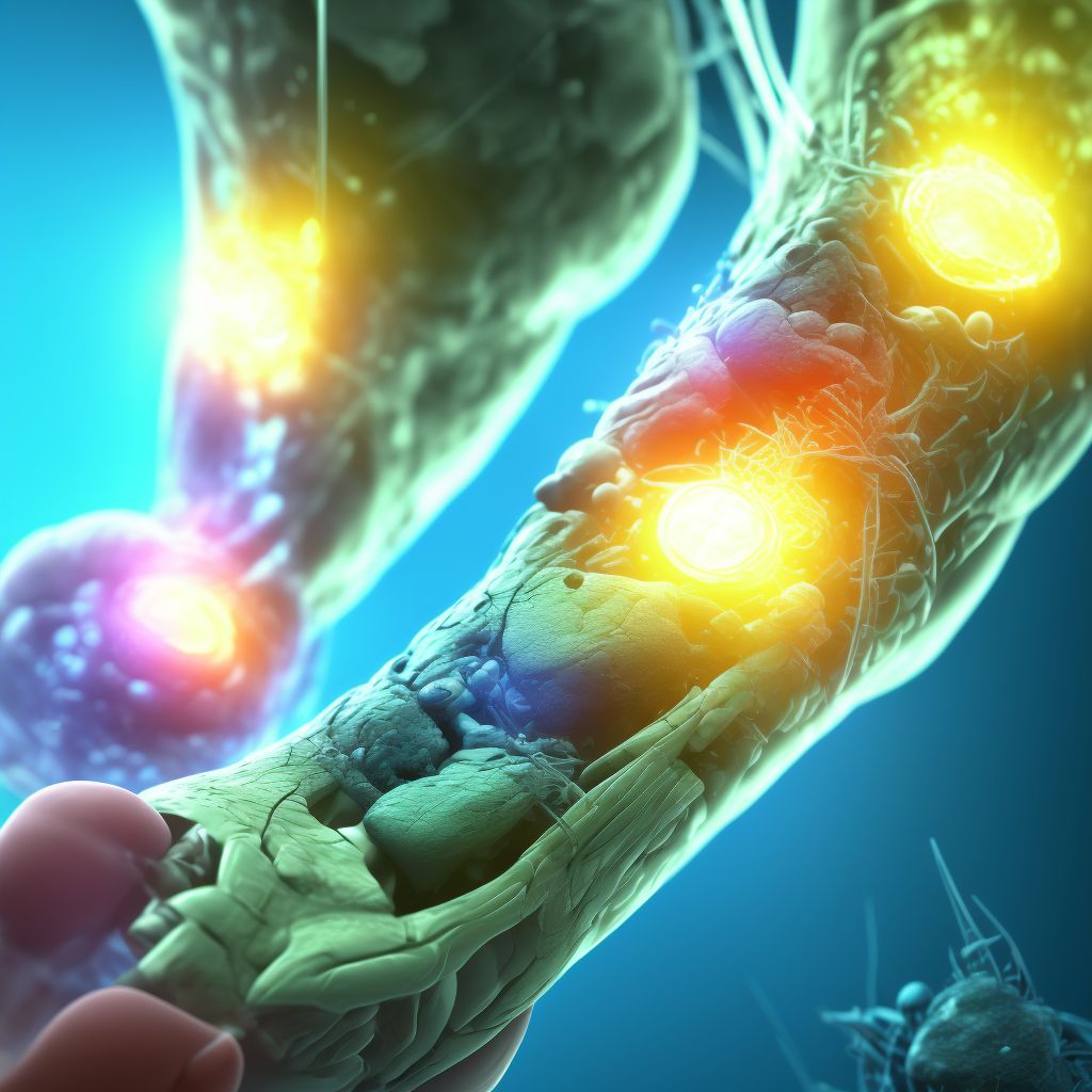 Injury of deep peroneal nerve at ankle and foot level, right leg, subsequent encounter digital illustration