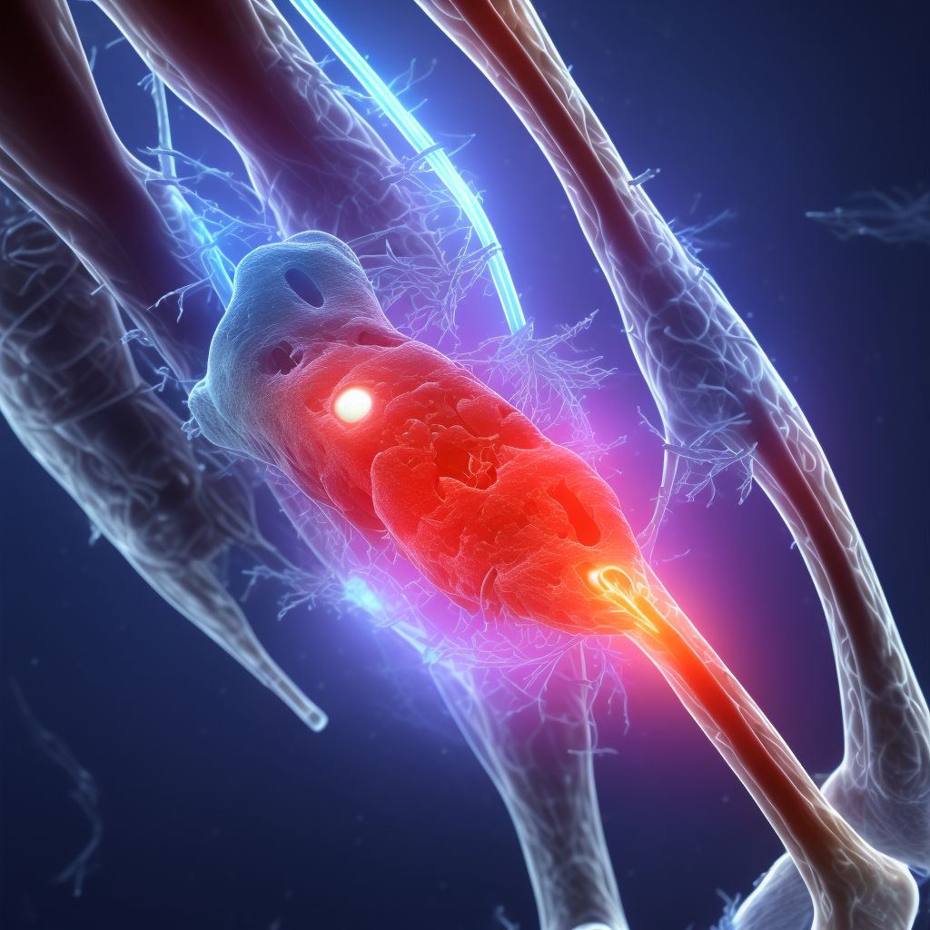 Injury of deep peroneal nerve at ankle and foot level, left leg, subsequent encounter digital illustration