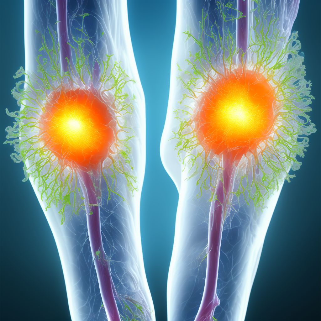 Injury of deep peroneal nerve at ankle and foot level, left leg, sequela digital illustration