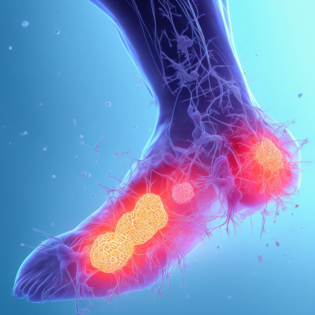 Injury of cutaneous sensory nerve at ankle and foot level, unspecified leg, initial encounter digital illustration