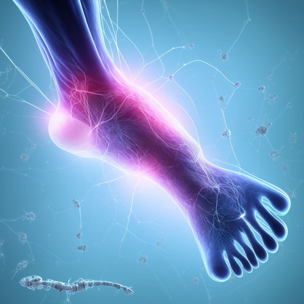 Injury of cutaneous sensory nerve at ankle and foot level, unspecified leg, sequela digital illustration