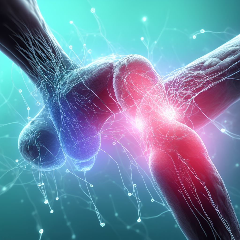 Injury of cutaneous sensory nerve at ankle and foot level, right leg, initial encounter digital illustration