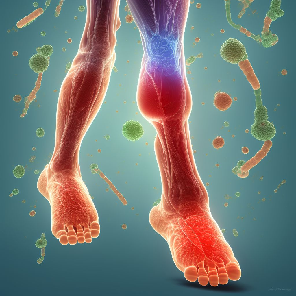 Injury of other nerves at ankle and foot level, unspecified leg, sequela digital illustration