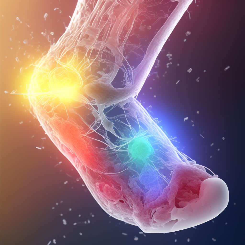 Injury of unspecified nerve at ankle and foot level, right leg, sequela digital illustration