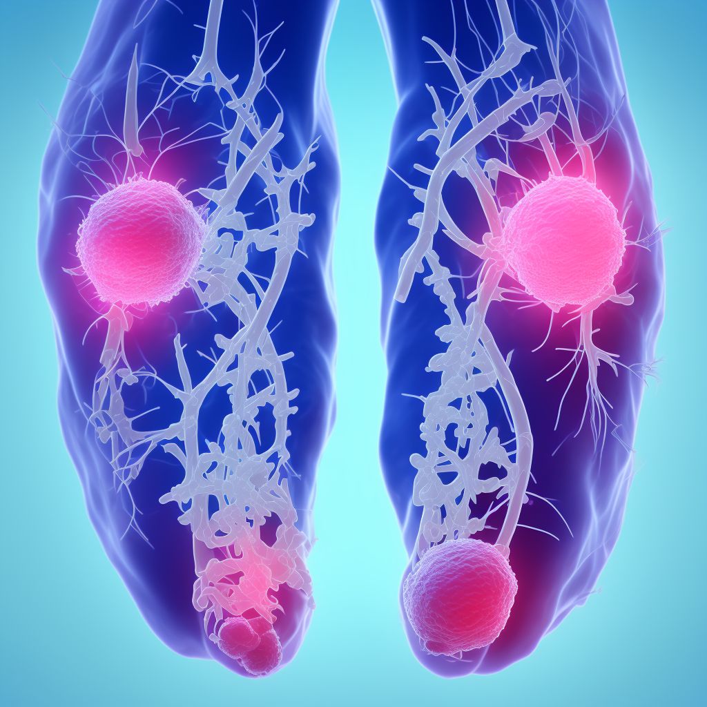 Injury of unspecified nerve at ankle and foot level, left leg, sequela digital illustration