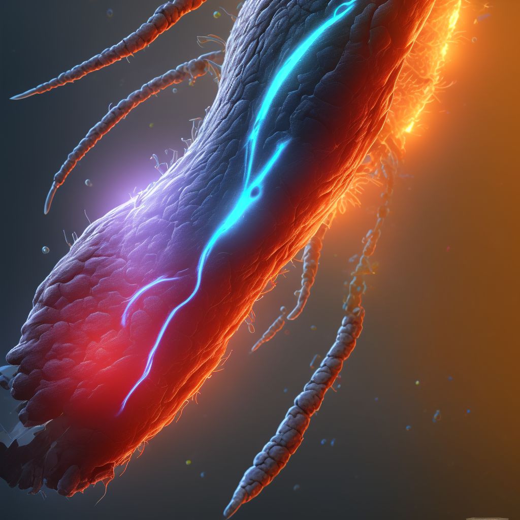 Unspecified injury of dorsal artery of left foot, initial encounter digital illustration