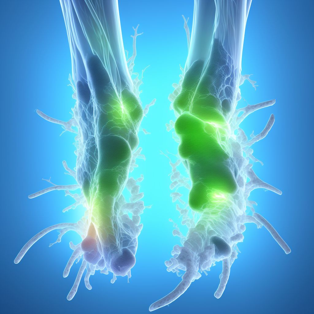 Unspecified injury of dorsal artery of unspecified foot, sequela digital illustration