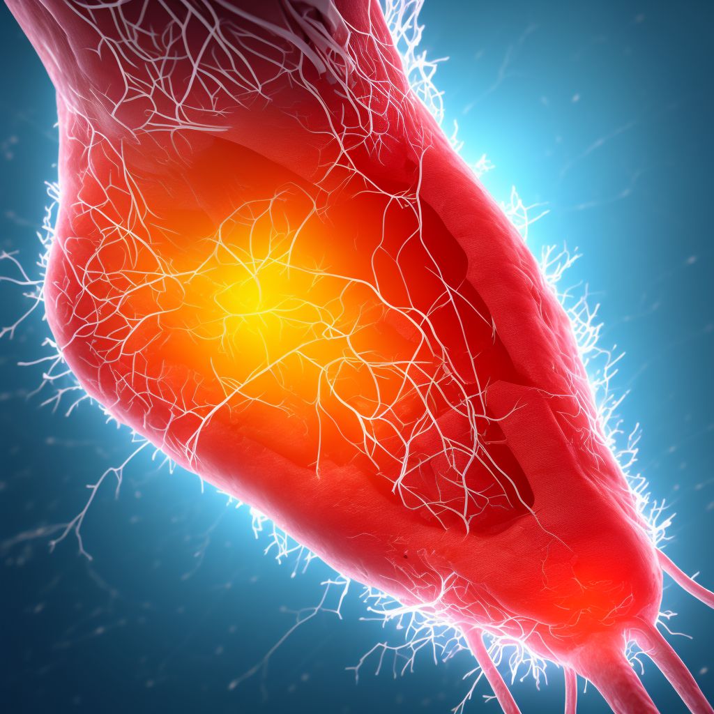 Laceration of dorsal artery of unspecified foot, sequela digital illustration