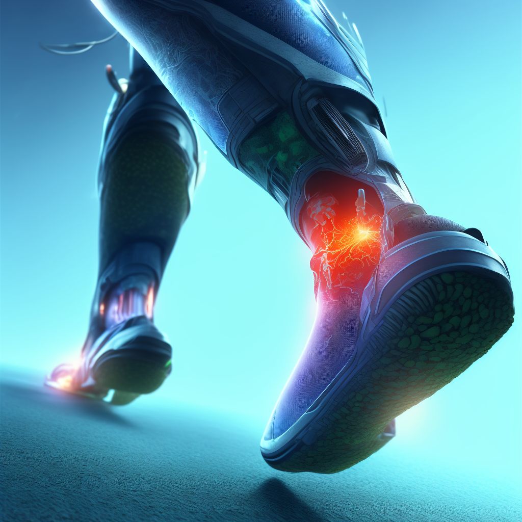 Unspecified injury of plantar artery of unspecified foot, initial encounter digital illustration