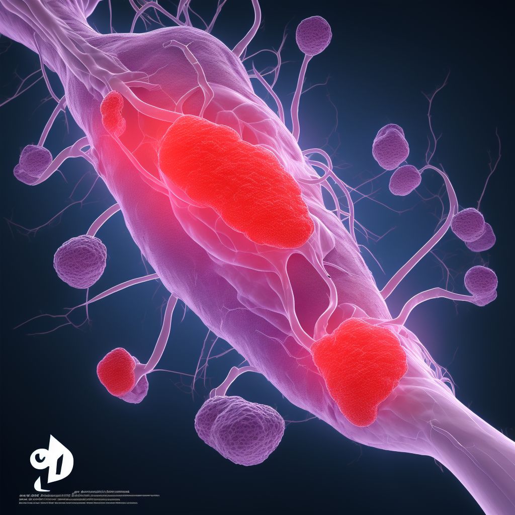 Laceration of plantar artery of unspecified foot, sequela digital illustration