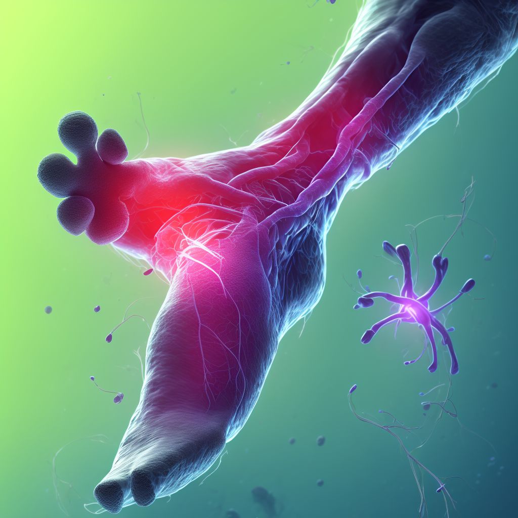 Other specified injury of plantar artery of right foot, sequela digital illustration