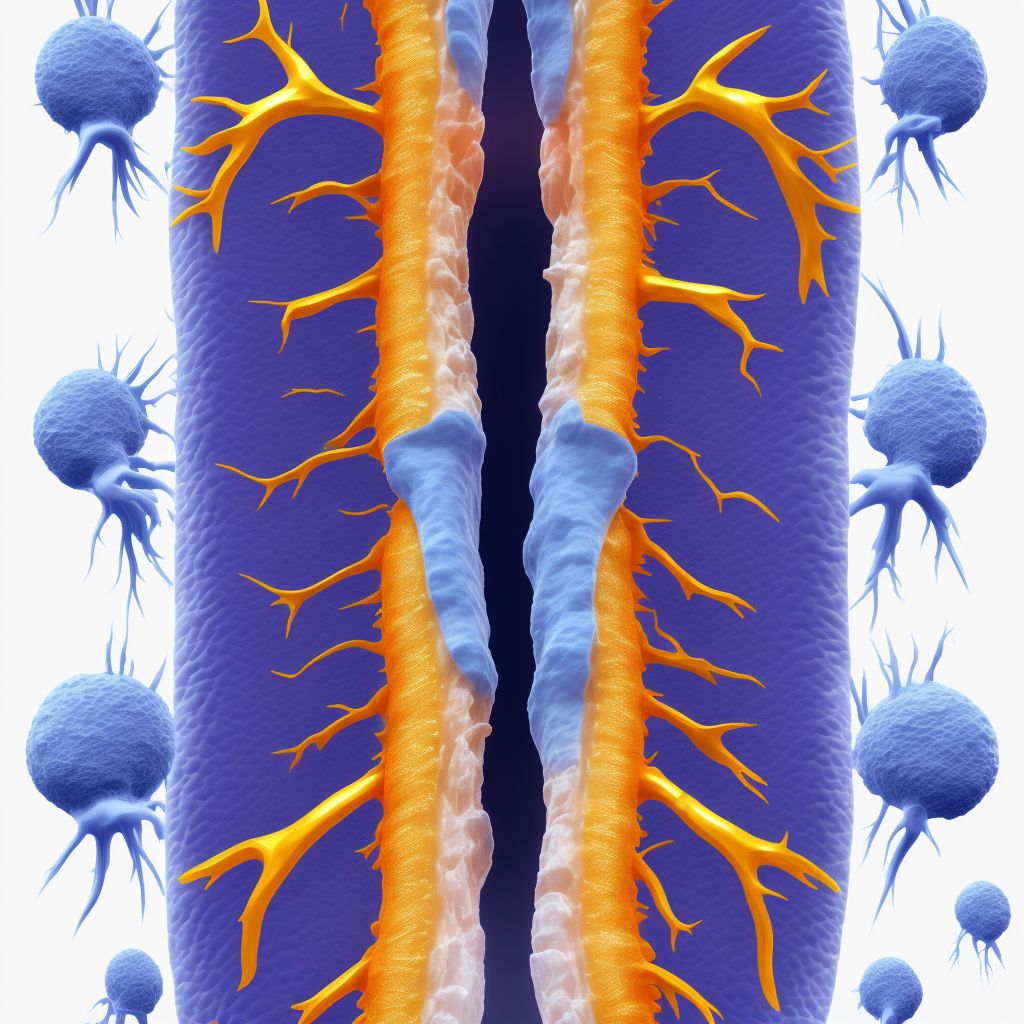 Laceration of dorsal vein of right foot, sequela digital illustration