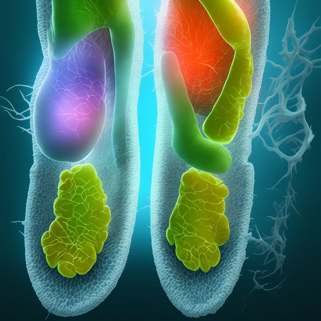 Laceration of dorsal vein of unspecified foot, initial encounter digital illustration