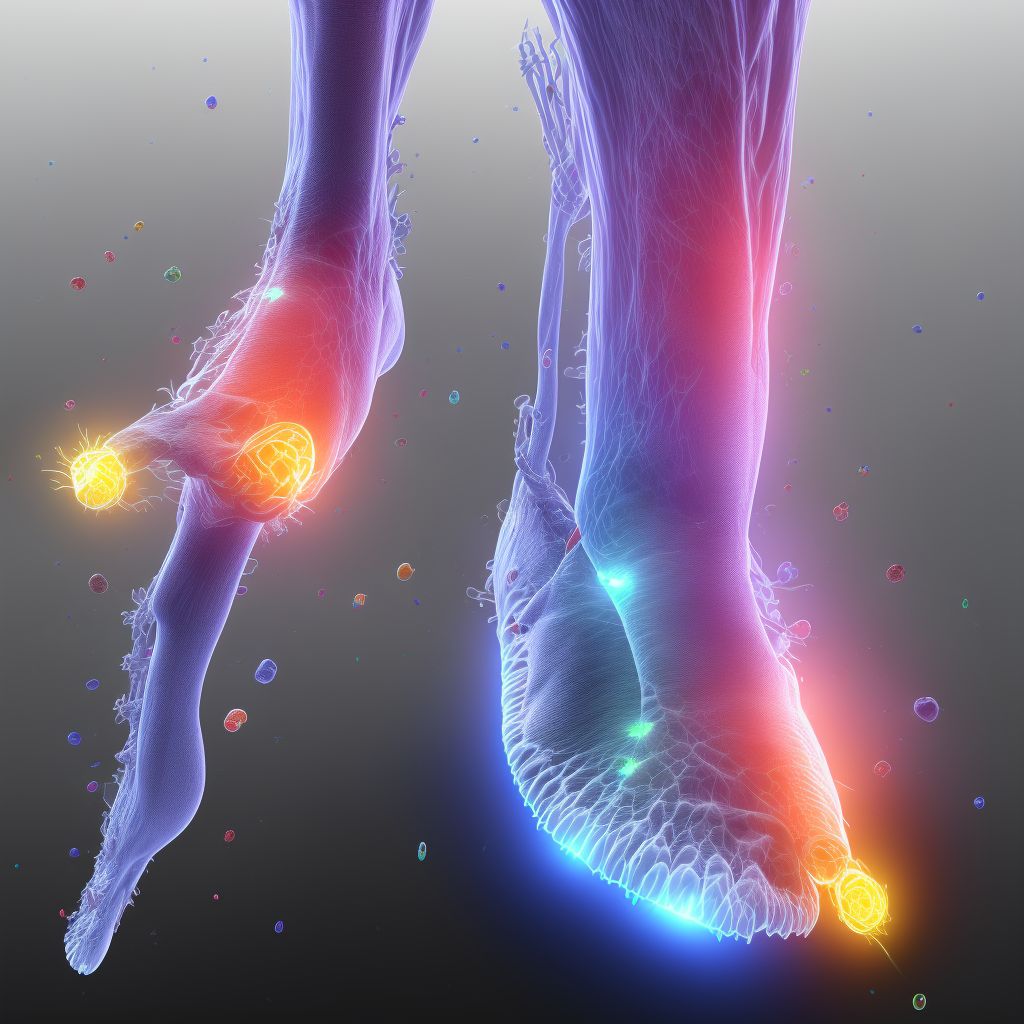 Other specified injury of dorsal vein of unspecified foot, initial encounter digital illustration