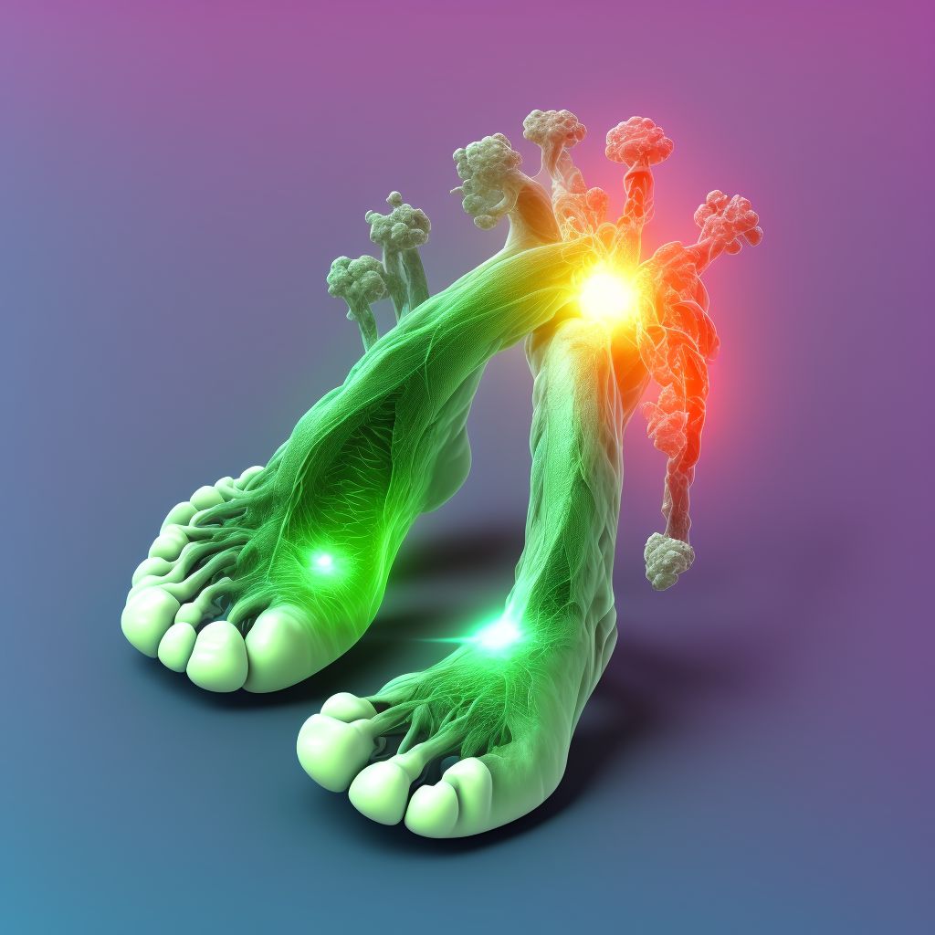 Other specified injury of dorsal vein of unspecified foot, sequela digital illustration