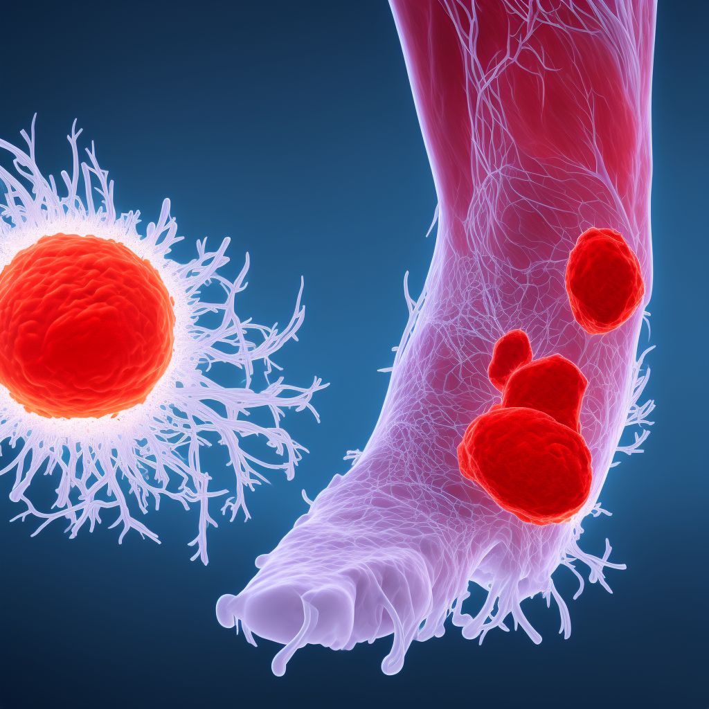 Other specified injury of other blood vessels at ankle and foot level, right leg, sequela digital illustration