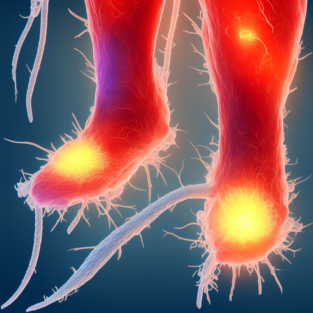 Other specified injury of other blood vessels at ankle and foot level, left leg, sequela digital illustration