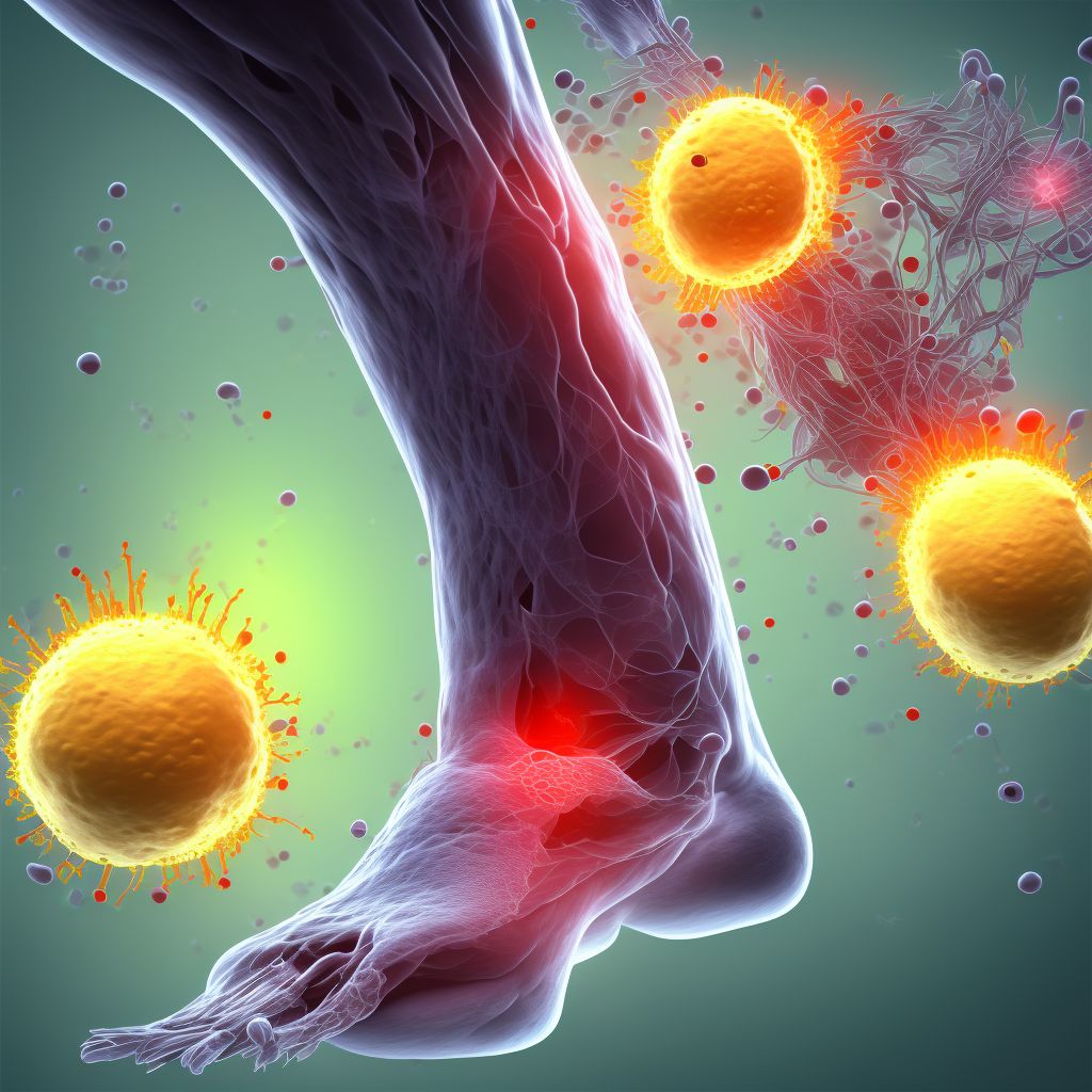 Unspecified injury of unspecified blood vessel at ankle and foot level, unspecified leg, sequela digital illustration