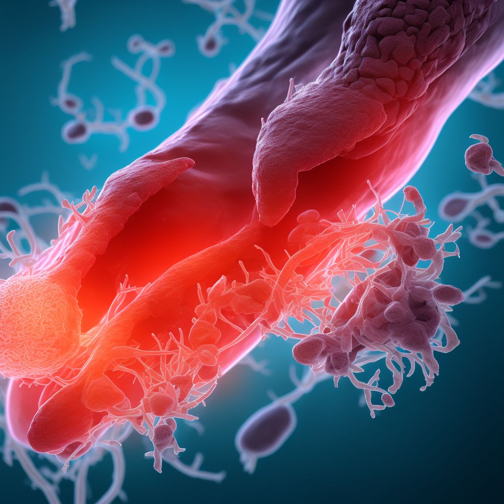 Laceration of unspecified blood vessel at ankle and foot level, right leg, subsequent encounter digital illustration