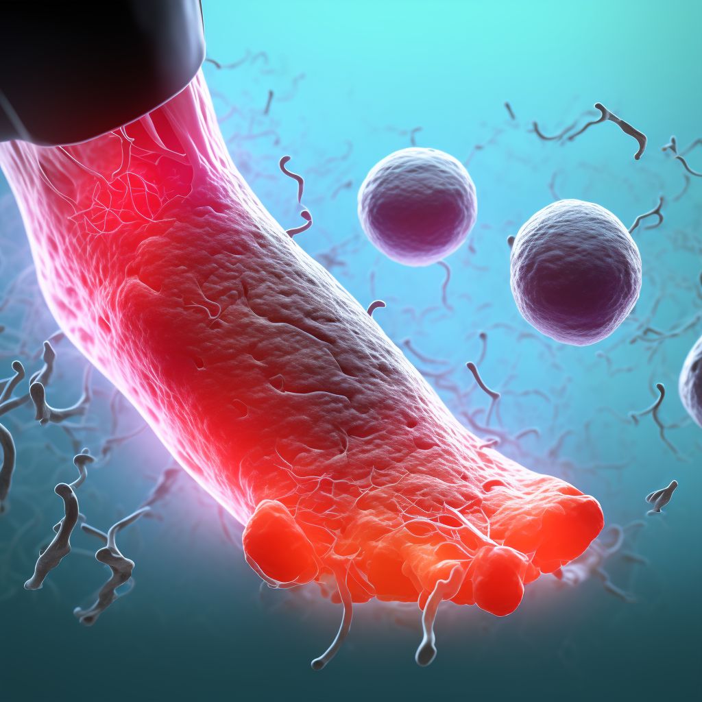 Laceration of unspecified blood vessel at ankle and foot level, left leg, sequela digital illustration