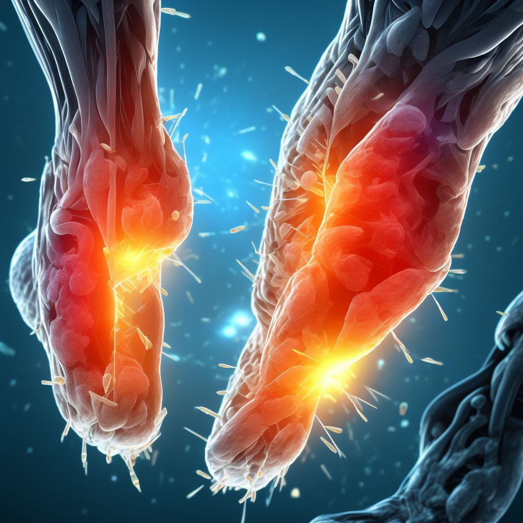 Unspecified injury of muscle and tendon of long flexor muscle of toe at ankle and foot level, left foot, initial encounter digital illustration