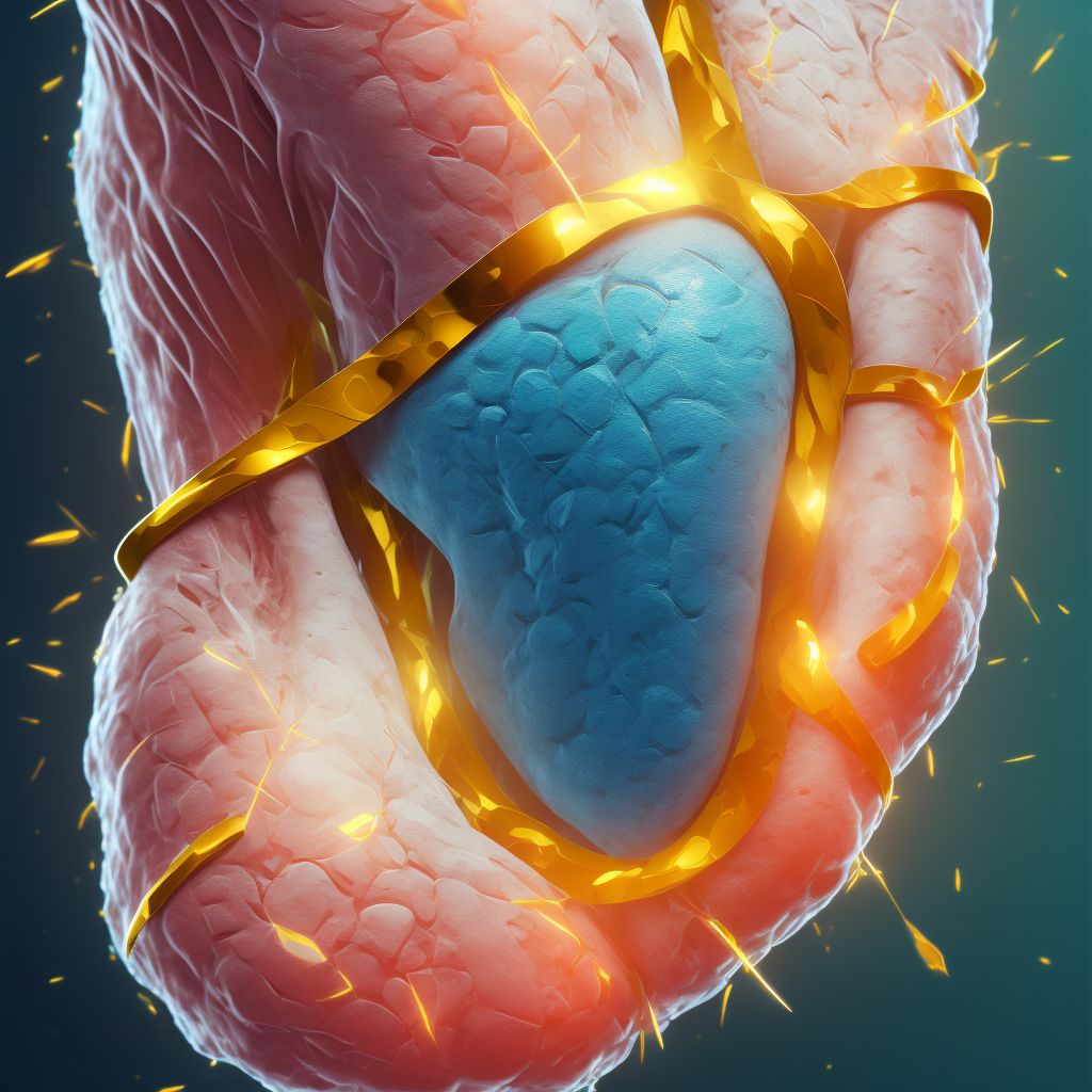 Laceration of muscle and tendon of long flexor muscle of toe at ankle and foot level, unspecified foot, subsequent encounter digital illustration