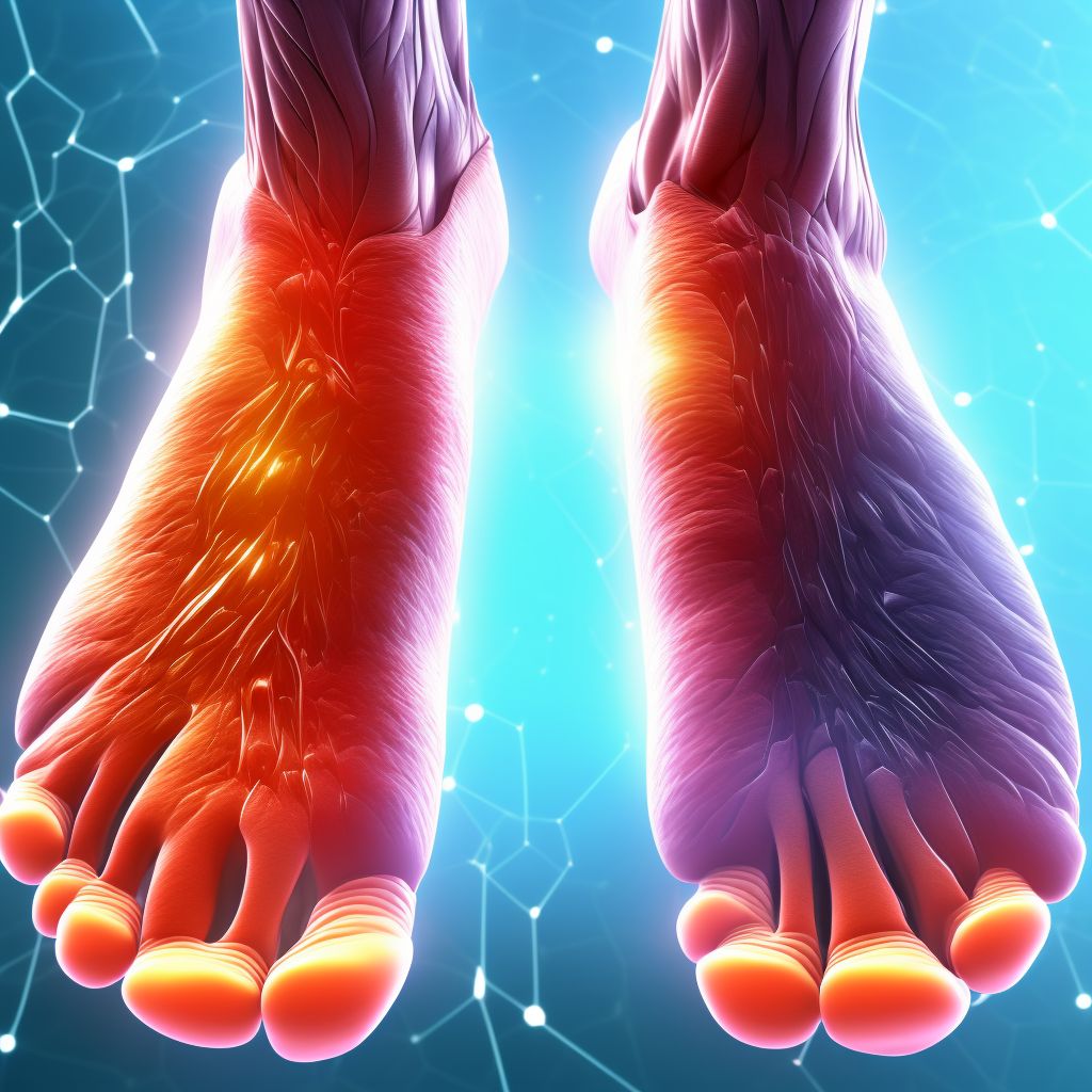 Other injury of muscle and tendon of long flexor muscle of toe at ankle and foot level, unspecified foot, sequela digital illustration