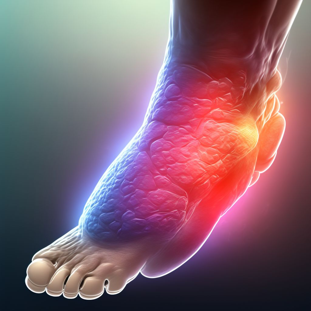 Unspecified injury of muscle and tendon of long extensor muscle of toe at ankle and foot level, right foot, subsequent encounter digital illustration