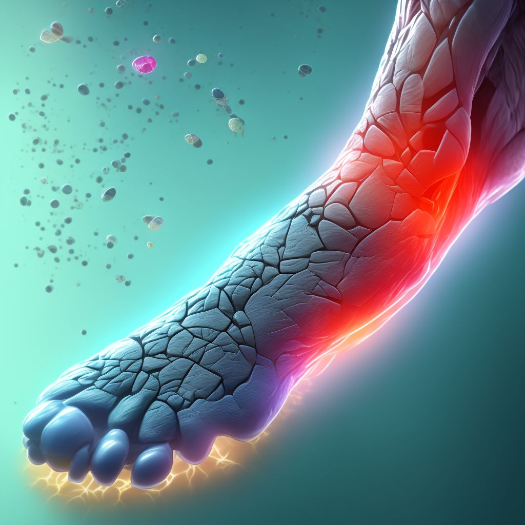 Strain of muscle and tendon of long extensor muscle of toe at ankle and foot level, left foot, initial encounter digital illustration