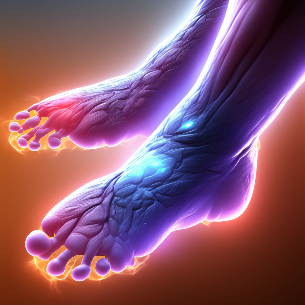 Other specified injury of muscle and tendon of long extensor muscle of toe at ankle and foot level, right foot, initial encounter digital illustration