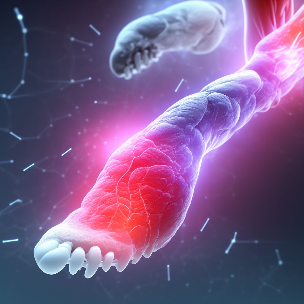 Other specified injury of muscle and tendon of long extensor muscle of toe at ankle and foot level, right foot, subsequent encounter digital illustration