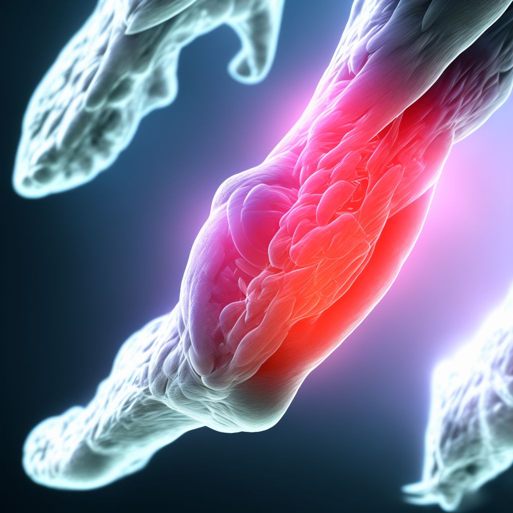 Other specified injury of muscle and tendon of long extensor muscle of toe at ankle and foot level, unspecified foot, sequela digital illustration