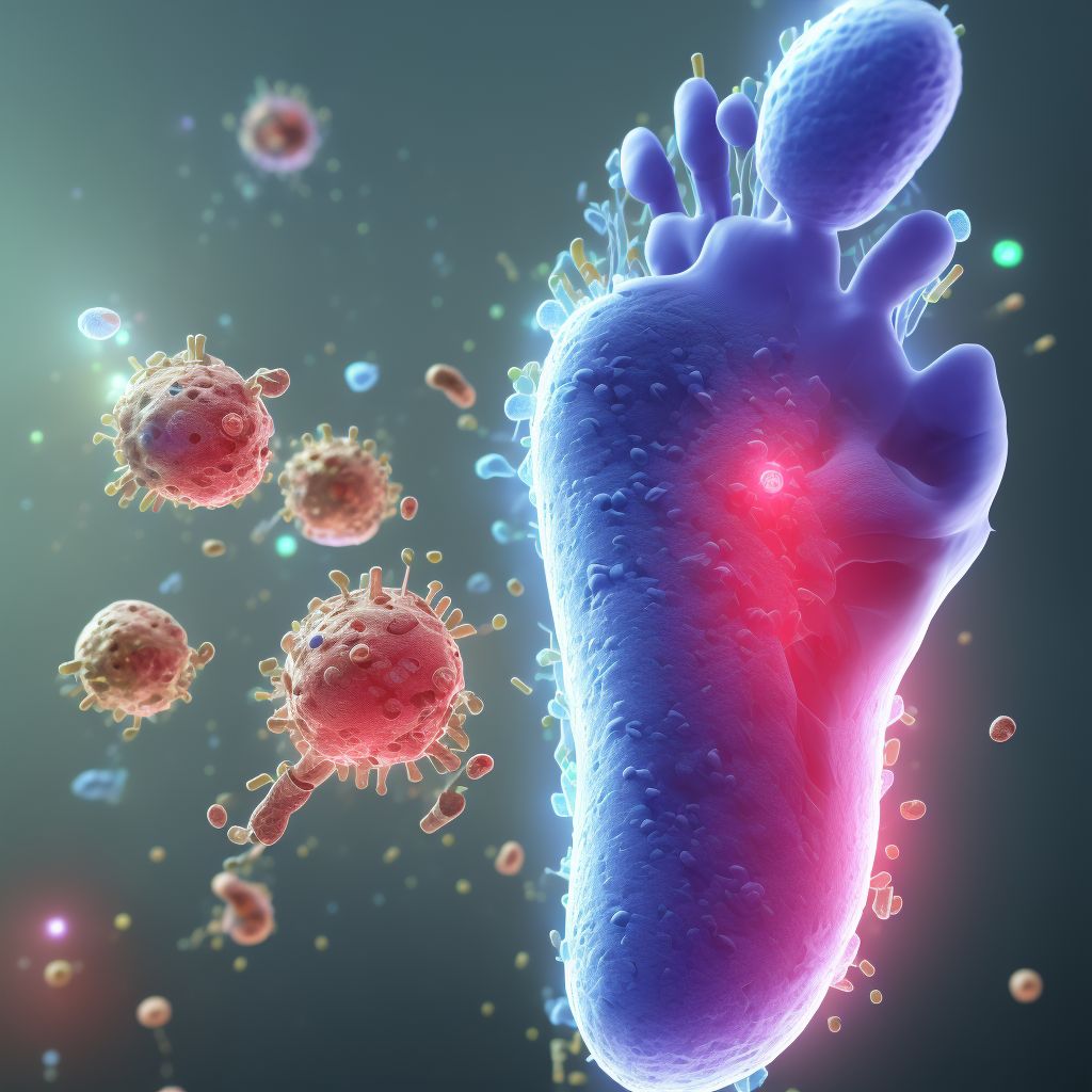 Unspecified injury of intrinsic muscle and tendon at ankle and foot level, left foot, subsequent encounter digital illustration