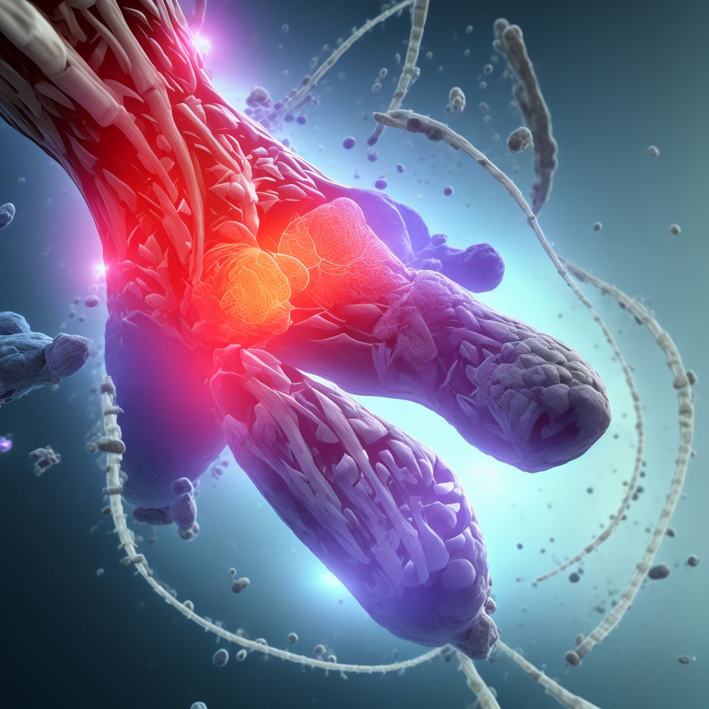 Strain of intrinsic muscle and tendon at ankle and foot level, left foot, initial encounter digital illustration