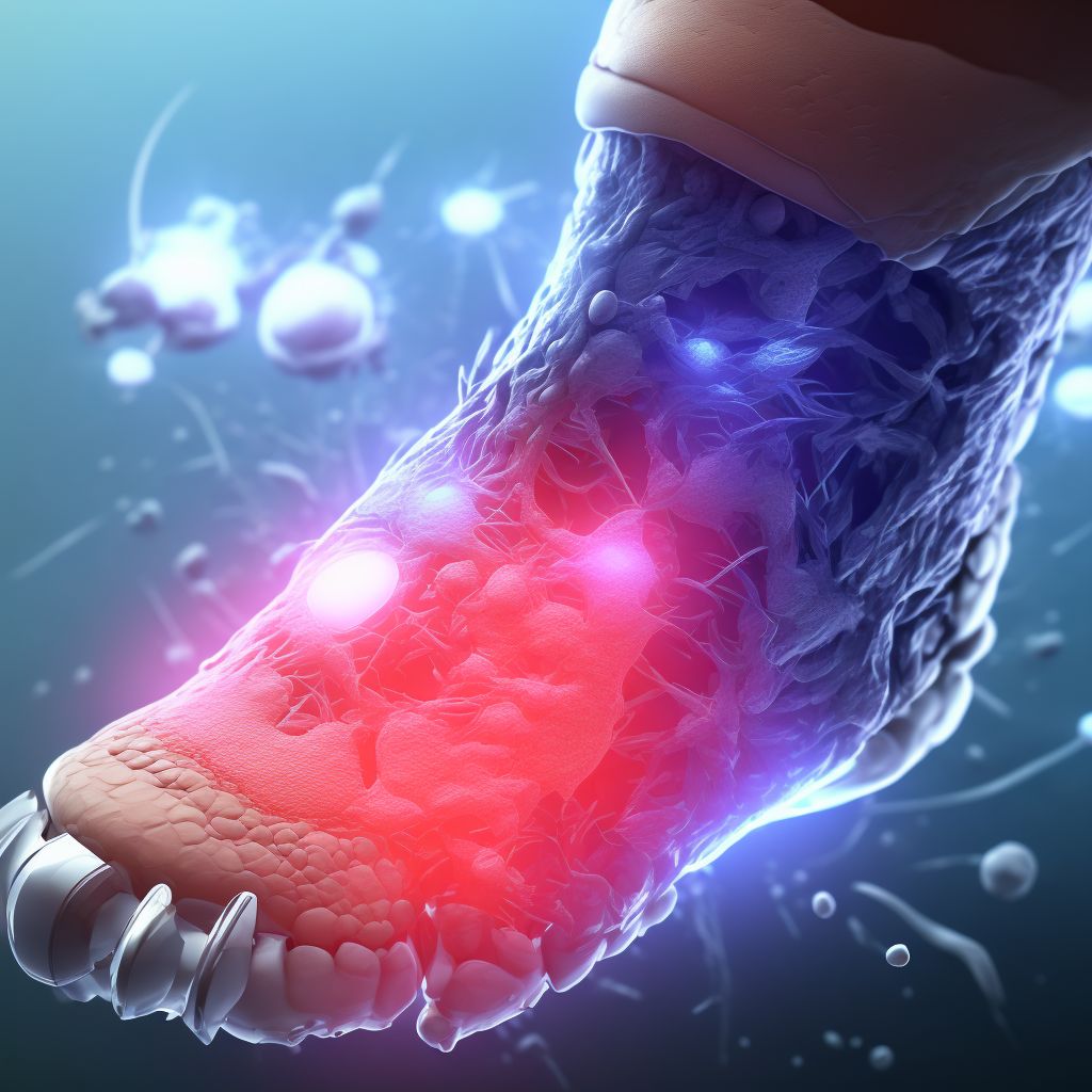 Laceration of other specified muscles and tendons at ankle and foot level, unspecified foot, subsequent encounter digital illustration