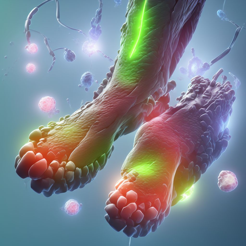 Strain of unspecified muscle and tendon at ankle and foot level, right foot, initial encounter digital illustration