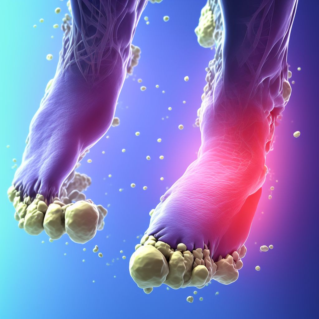 Strain of unspecified muscle and tendon at ankle and foot level, left foot, sequela digital illustration