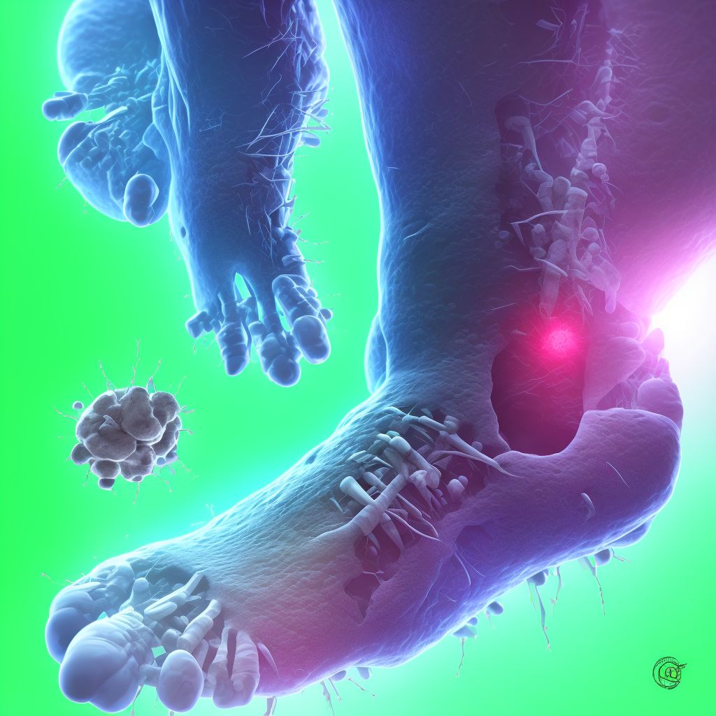 Complete traumatic amputation of two or more left lesser toes, sequela digital illustration