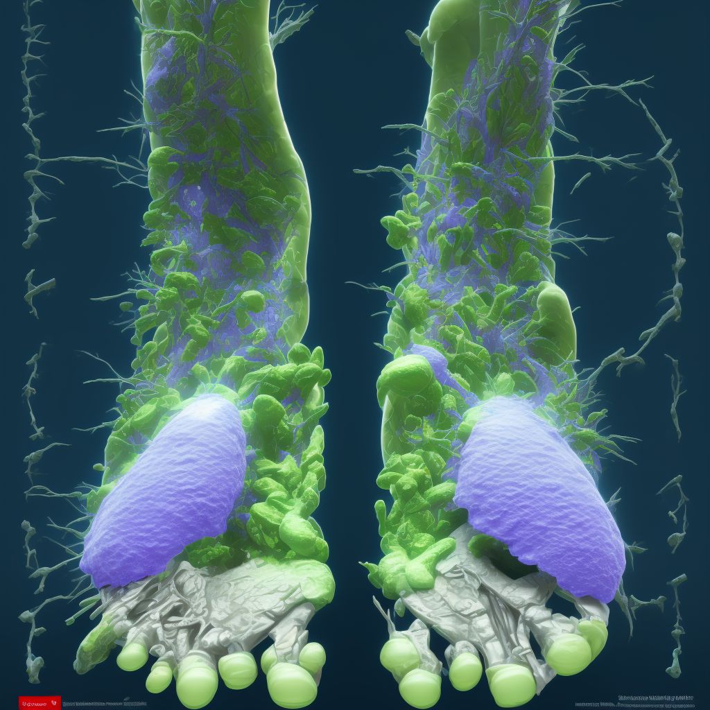 Partial traumatic amputation of two or more left lesser toes, initial encounter digital illustration