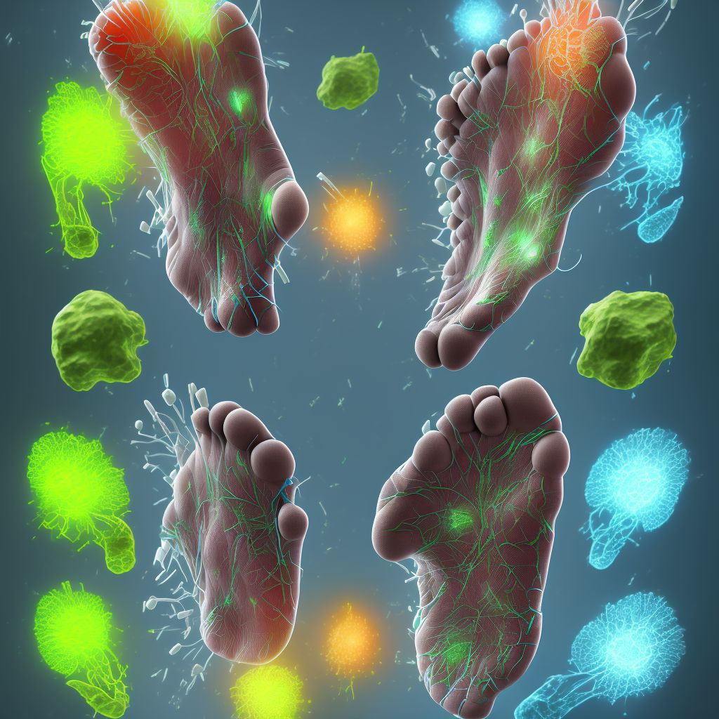 Partial traumatic amputation of unspecified foot, level unspecified, initial encounter digital illustration