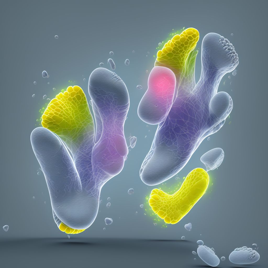 Partial traumatic amputation of unspecified foot, level unspecified, sequela digital illustration