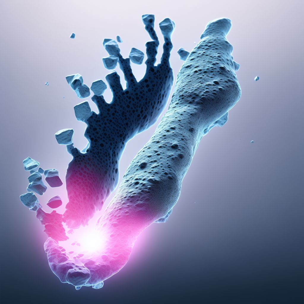 Unspecified physeal fracture of right metatarsal, subsequent encounter for fracture with routine healing digital illustration