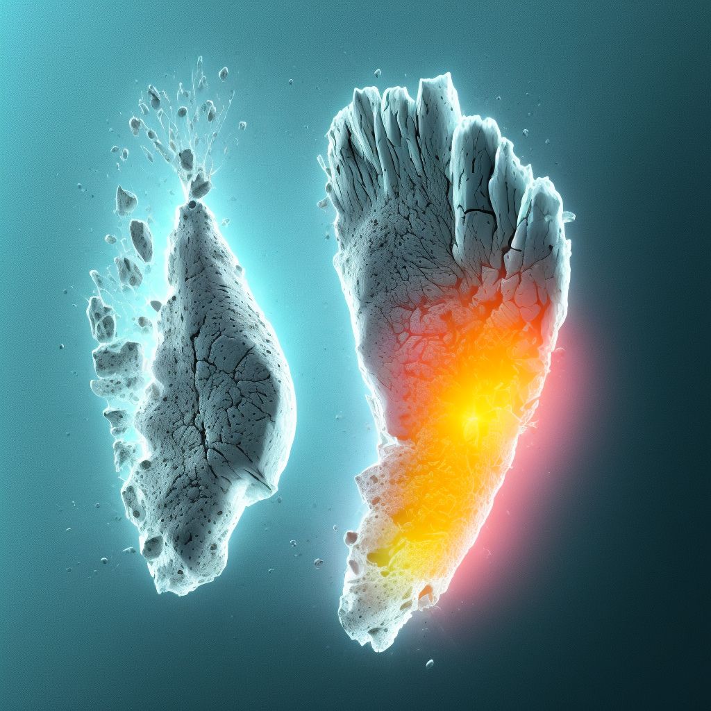 Unspecified physeal fracture of right metatarsal, subsequent encounter for fracture with delayed healing digital illustration