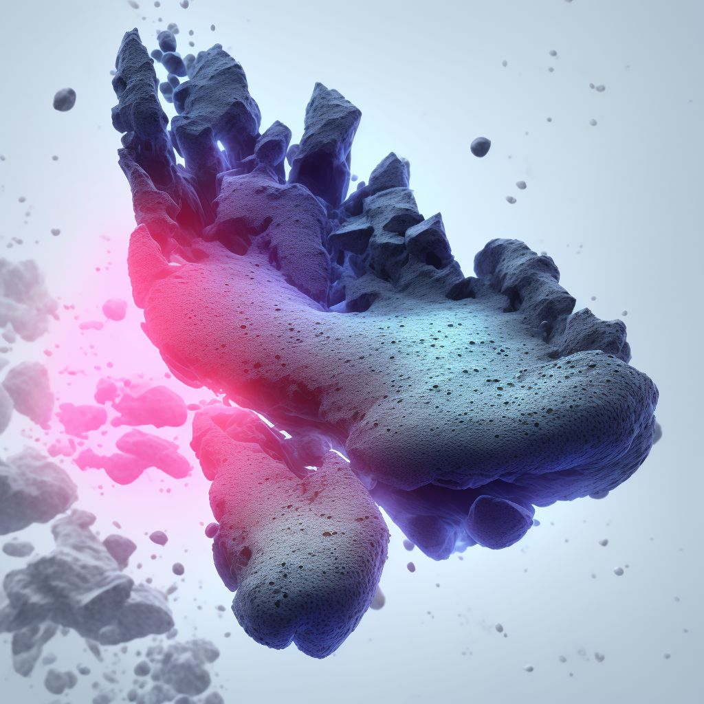 Unspecified physeal fracture of left metatarsal, subsequent encounter for fracture with delayed healing digital illustration