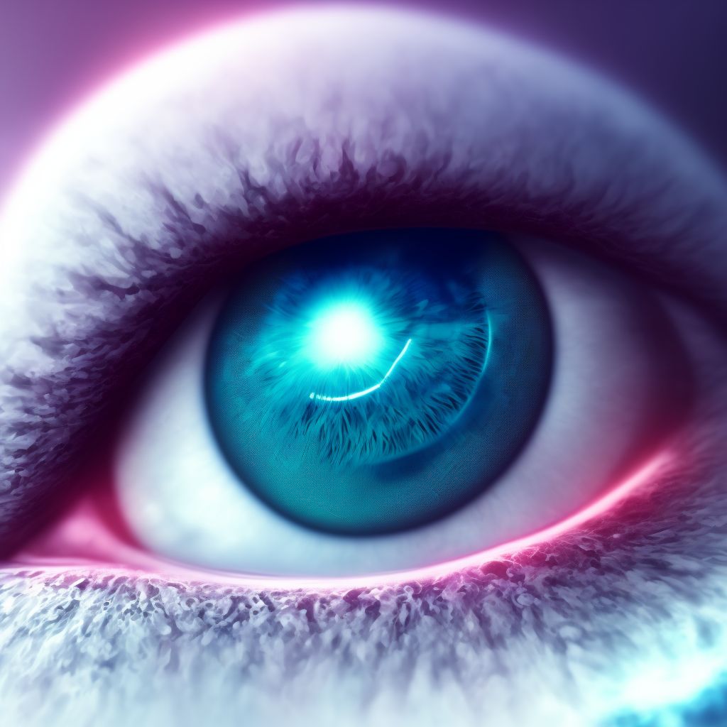 Foreign body in cornea, right eye, initial encounter digital illustration