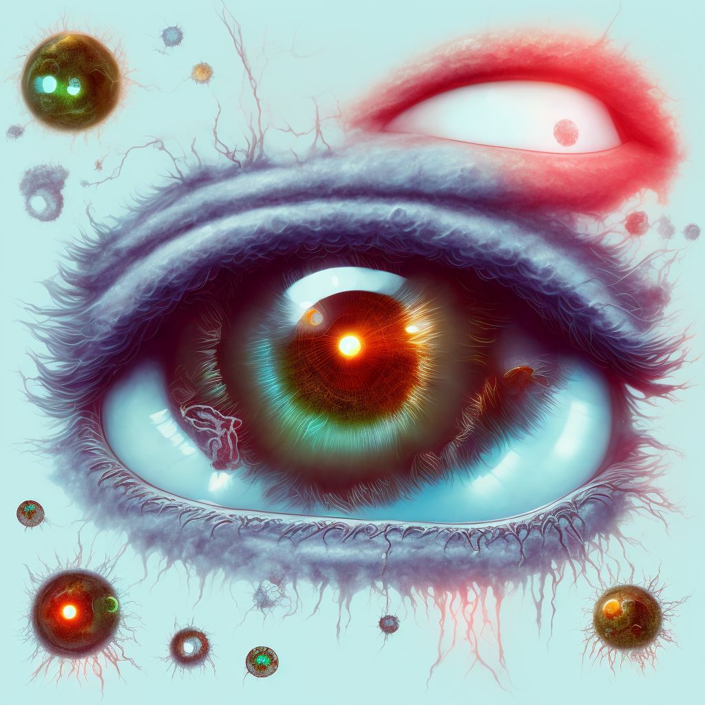 Foreign body in cornea, left eye, subsequent encounter digital illustration