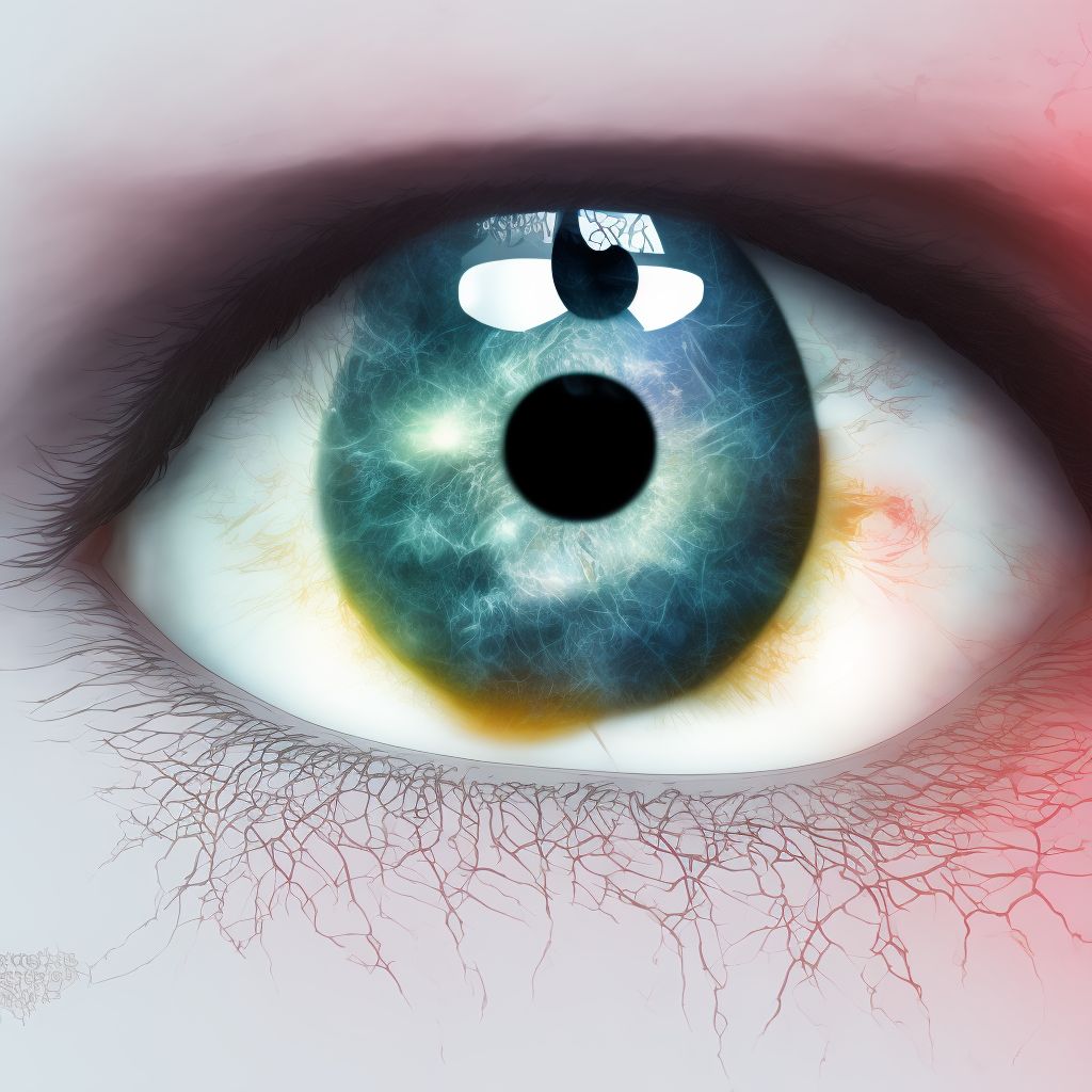 Foreign body in other and multiple parts of external eye, left eye, initial encounter digital illustration